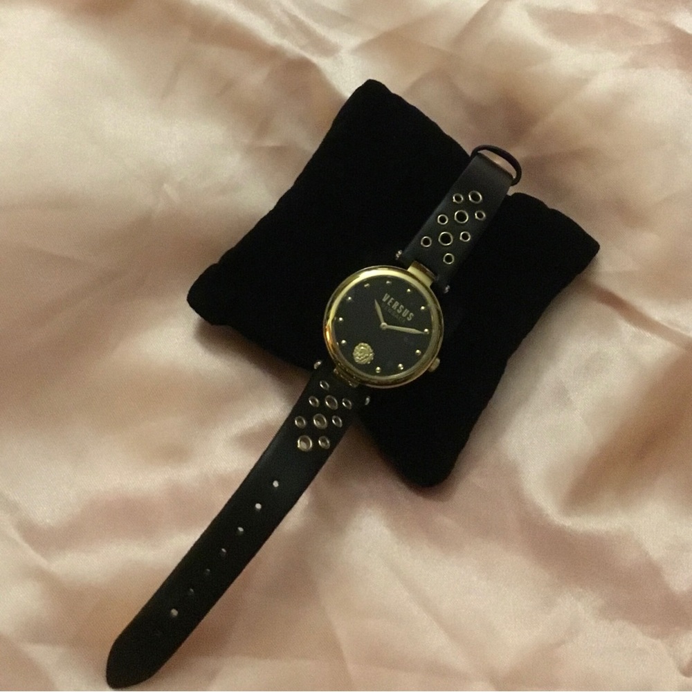 Black Versace Watch with Authenticity Card and Original Box